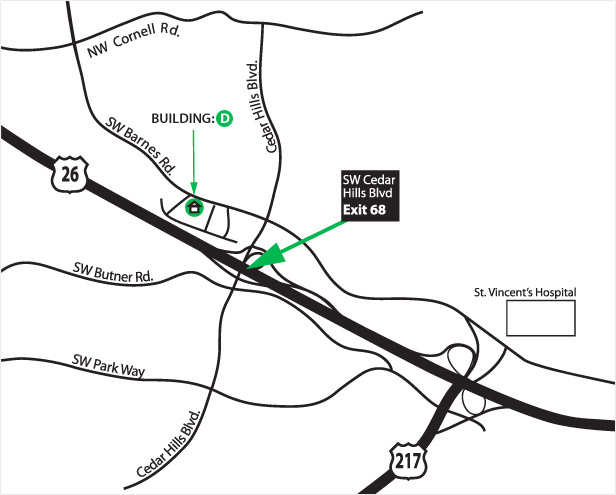 Map of the Portland, Oregon location